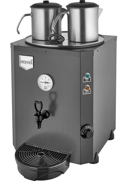 Jumbo 23 Litre Iki Demlikli Çay Kazanı Makinesi - Siyah