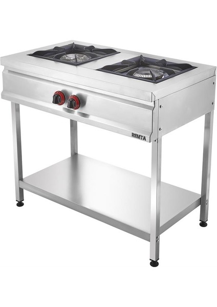 2'li Ayaklı Taban Raflı Doğalgazlı Lokanta Ocağı