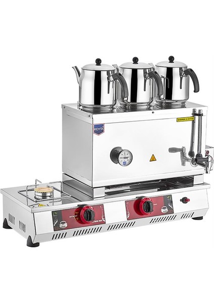 55 Model 3 Demlikli Doğalgazlı (CE) + Elektrikli Çay Ocağı 34 lt