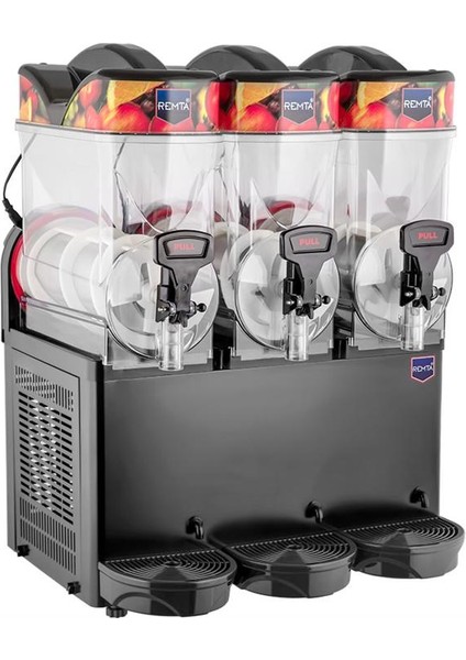 Üçlü 12+12+12 Lt Slush Soğutucu Buzlaş Karlamaç Makinesi