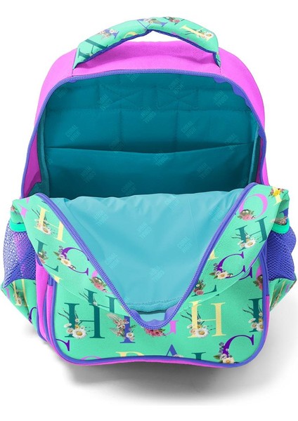 Kids Su Yeşili Açık Pembe Monogram Desenli 3'lü Okul Çanta Seti SET0114410 modelleri