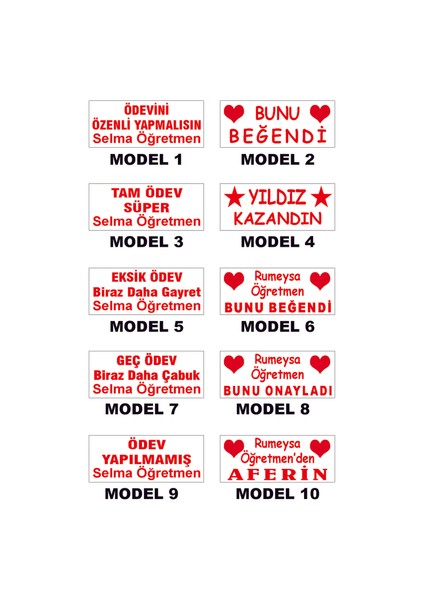 Kaşeciniz Matuya 10 Öğretmen Kaşesi Model 3 fiyatları