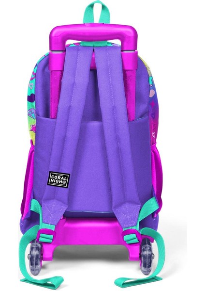 Kids Lavanta Su Yeşili Unicorn Desenli Çekçekli 2'li Çanta Seti SET0223929 fırsatları