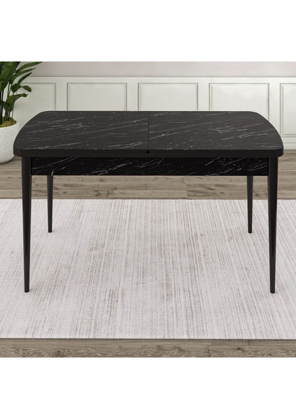 Concept Jae Serisi Açılabilir 80X132 Siyah Mermer Desen Mutfak Masası Takımı ve 6 Sandalye fırsatları