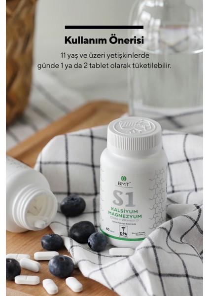 S1 Kalsiyum - Magnezyum - Çinko - Vitamin D - 60 Tablet