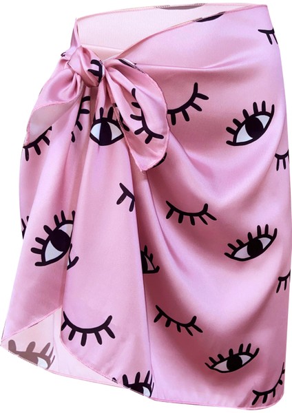 Sakura Pink Eyes Saten Iç Göstermez Pareo (147*55) modelleri