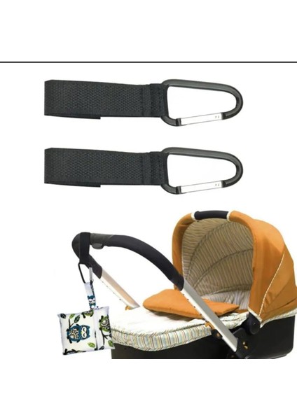 2 Adet Puset Kancası Bebek Arabası Askı Aparatı Plastik Kancalı