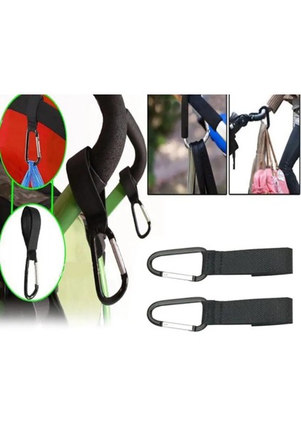 2 Adet Puset Kancası Bebek Arabası Askı Aparatı Plastik Kancalı