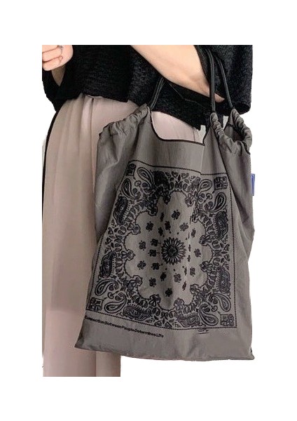 Kaju Çiçeği Işlemeli Alışveriş Çantası Naylon Eko Çanta Moda Omuz Çantası (Yurt Dışından)