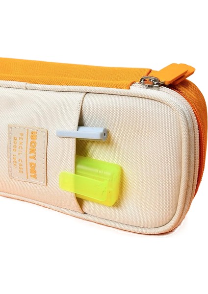 Kalem Kutusu Macaron Renk Eşleştirme Basit Düz Renk Kalem Kutusu Büyük Kapasiteli Tuval Kırtasiye Kutusu (Yurt Dışından) modelleri