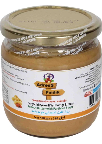 Parçacıklı Şekerli Yer Fıstığı Ezmesi 380 gr