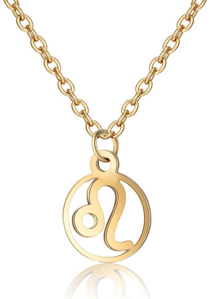 Aslan Burcu Altın Kaplama Gümüş Kolye