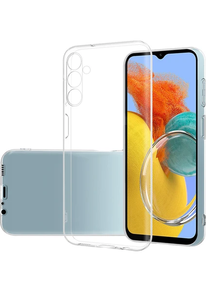 Case 4U Samsung Galaxy M14 Kılıf Kamera Korumalı Kamera Korumalı Yumuşak Şeffaf Ince Süper Silikon