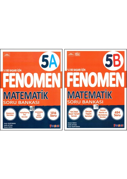 Fenomen Yayıncılık Fenomen 5. Sınıf Matematik Soru Bankası (A)+(B) Kitabı 2 Kitap