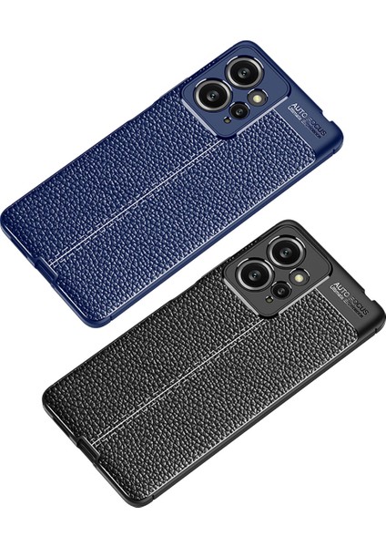 Xiaomi Redmi Note 12 4g Kılıf Rugan Armor Deri Görünümlü Yüksek Kalite Silikon Niss Siyah