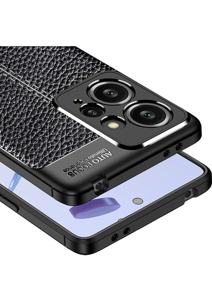 Xiaomi Redmi Note 12 4g Kılıf Rugan Armor Deri Görünümlü Yüksek Kalite Silikon Niss Siyah