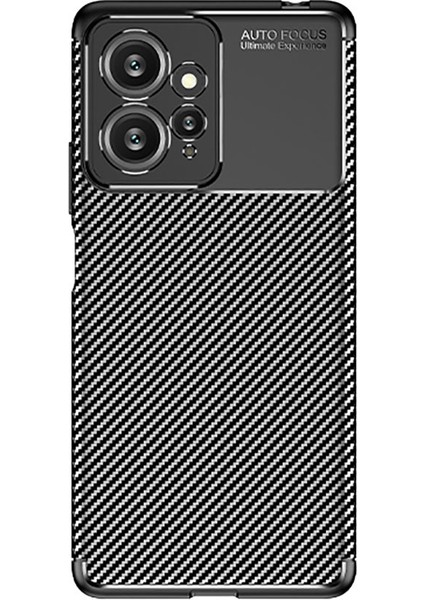 Case 4U Xiaomi Redmi Note 12 4g Kılıf Rugged Armor Karbon Desenli Lüx Negro Silikon Arka Kapak Siyah