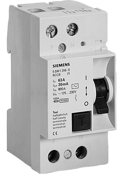 5SM1316-0 Kaçak Akım Monofaze 63A 30MA