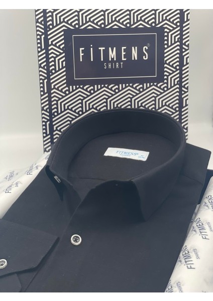 Klasik Uzun Kol Linen Keten Erkek Cepsiz Gömlek - Siyah fiyatları