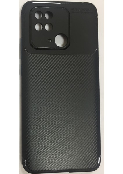 Xiaomi Redmi 10C Karbon Görünümlü Kamera Korumalı Dayanıklı Lüx Silikon Kılıf