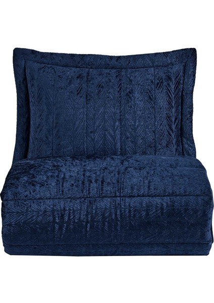 Velvet Kadife Comfort Set Modern Uyku Seti Tek Kişilik Lacivert 2 Parça