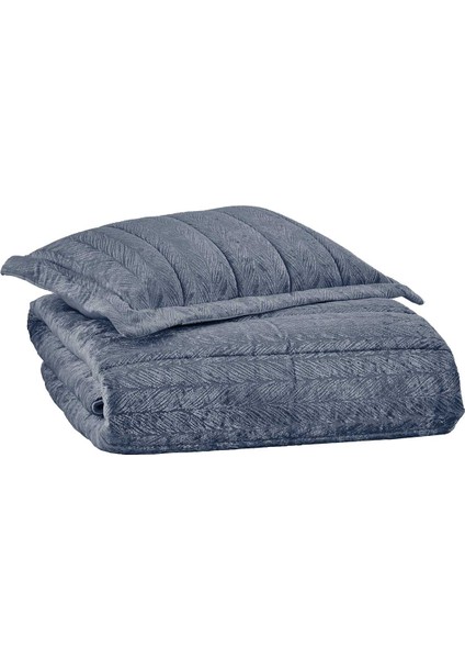 Velvet Kadife Comfort Set Modern Uyku Seti Tek Kişilik Mavi 2 Parça