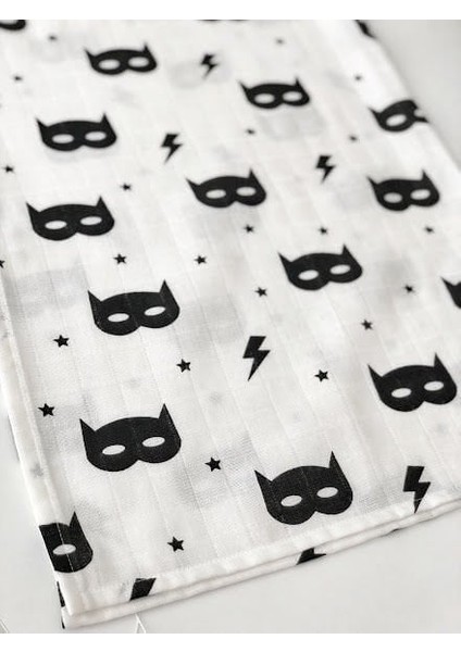 Batman Desenli Tek Kat Müslin Örtü
