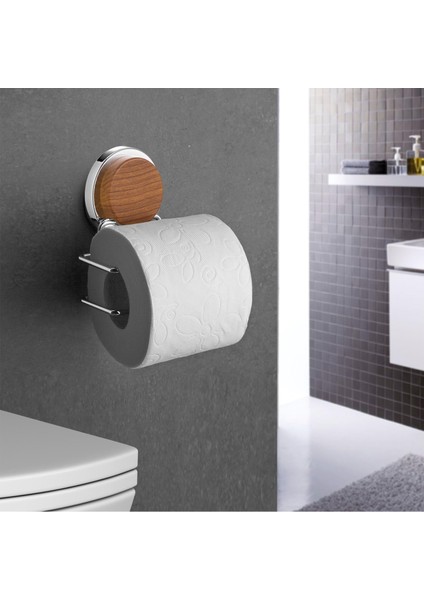 Ahşap Desenli Magic Fix Sihirli Yapışkan Krom Lux Wc Kağıtlık Mgk - 708W