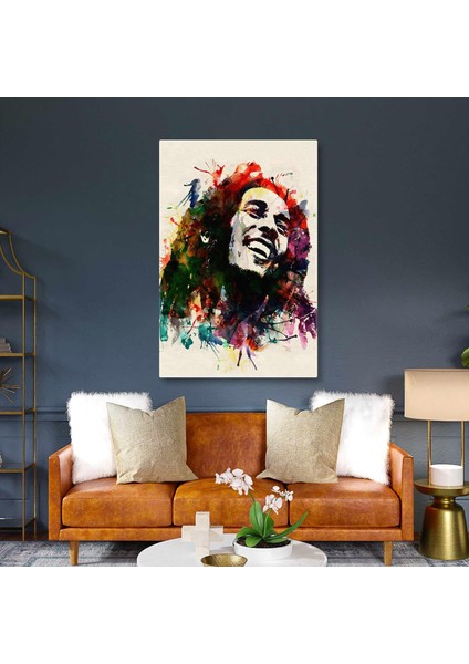 Bob Marley Grafiti Ünlü Şarkıcı Kanvas Tablo