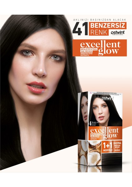 Excellent Glow 1+1 Hediyeli Saç Boyası Seti No.4 Kestane fiyatları