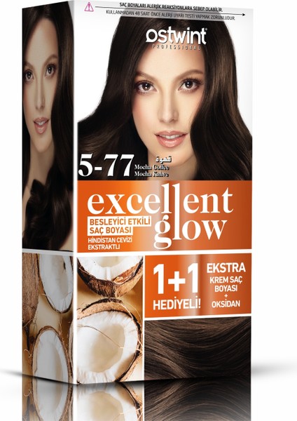 Excellent Glow 1+1 Li Saç Boyası Seti No.5.77 Mocha Kahve