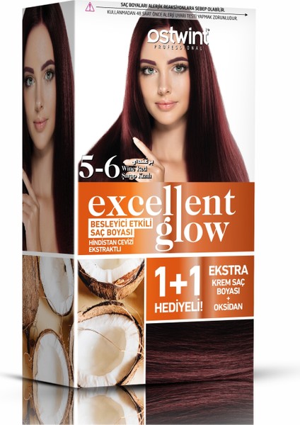 Excellent Glow 1+1 Li Saç Boyası Seti No.5.6 Şarap Kızıl