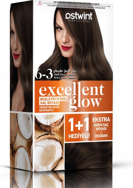 Excellent Glow 1+1 Li Saç Boyası Seti No.6.3 Koyu Kumral Dore
