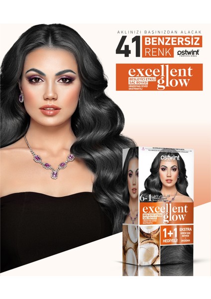 Excellent Glow 1+1 Li Saç Boyası Seti No.6.1 Koyu Küllü Kumral