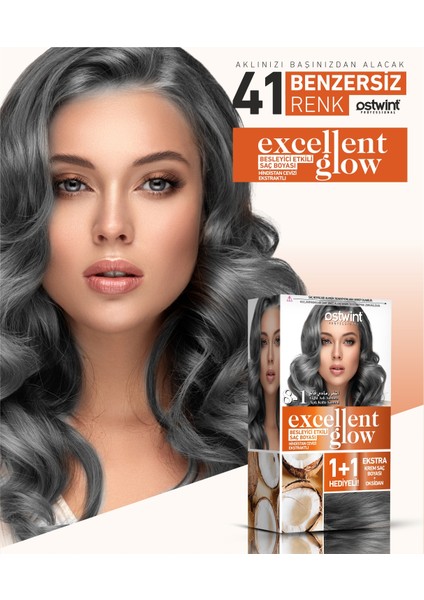 Excellent Glow 1+1 Li Saç Boyası Seti No.8.1 Açık Küllü Kumral