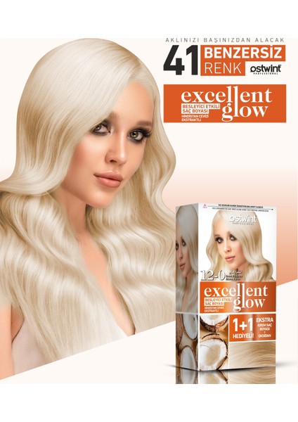 Excellent Glow 1+1 Li Saç Boyası Seti No.12 Extra Platin