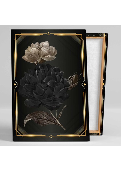 Beyaz Gül Altın Çerçeve Dekoratif Lüks Kanvas Tablo fiyatları