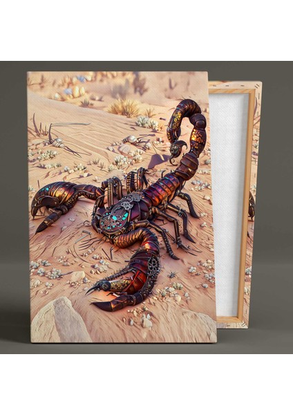 Kumların Üzerinde Mor Akrep Hayvan Scorpio Kanvas Tablo
