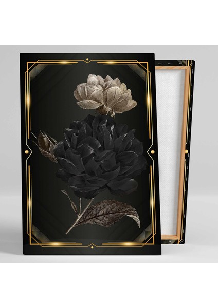 Beyaz Gül Altın Çerçeve Dekoratif Zarif Kanvas Tablo fiyatları