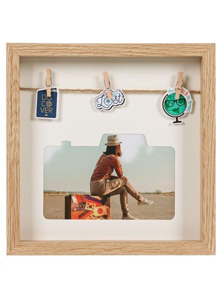 Bej Mandallı Çerçeve 20X20CM