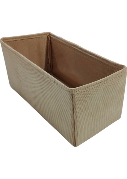 Bej Çekmece Içi Düzenleyici Organizer Set - Çok Amaçlı Dolap Içi Kutu Seti ( 28*13*13 )