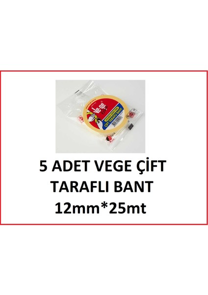 Vege Çift Taraflı Bant 12*25 ( 5 Adet )