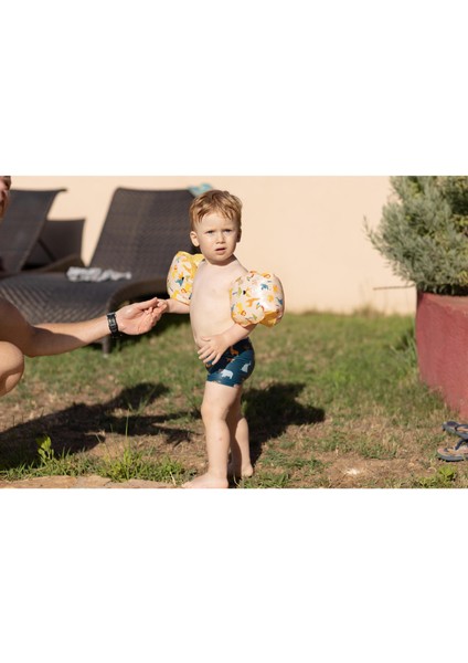 Nabaiji Bebek / Çocuk Boxer Mayo - Koyu Mavi / Savan Baskılı