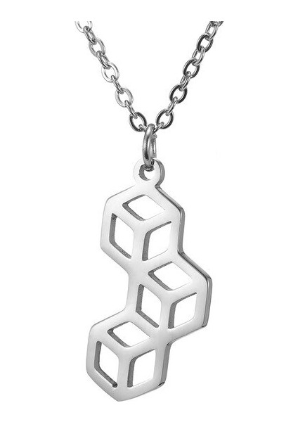 Geometrik Küpler Gümüş Kolye