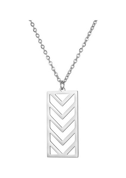 Dikdörtgen Oklar Minimal Gümüş Kolye