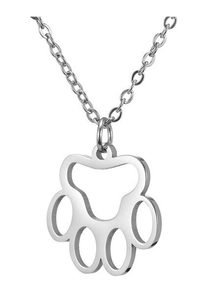 Kedi Köpek Pati Hayvanlı Gümüş Kolye