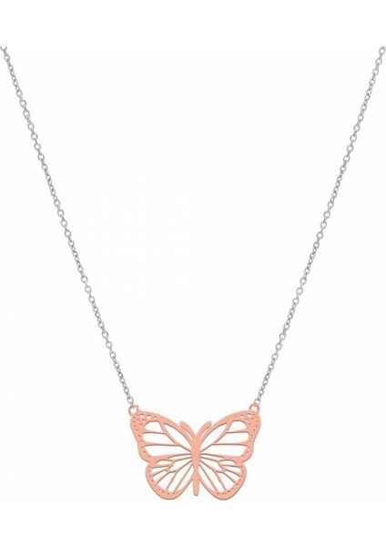 Kelebek Bayan Gümüş Kolye