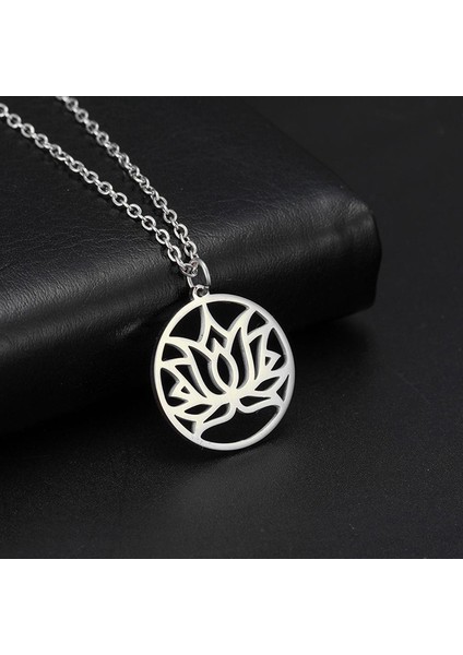 Lotus Çiçeği Gümüş Kolye
