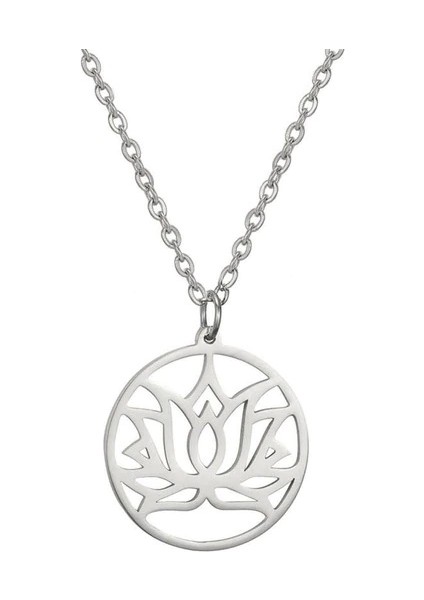 Lotus Çiçeği Gümüş Kolye