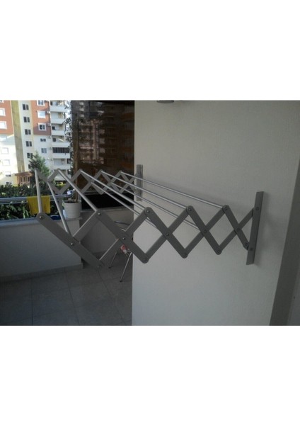 Akordiyon Katlanabilir Çamaşır Kurutma Askısı - 100 cm Genişlik 9 Çubuklu Model